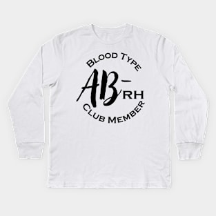 Blood type AB minus club member Kids Long Sleeve T-Shirt